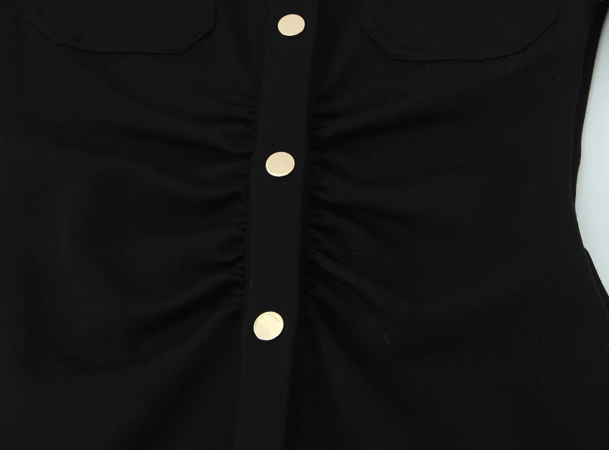 Women Elegant Slim Black Mini Dress Female Lapel Single Breasted Shirt Dress Lady Commut Party Fashion High Street Short Dress