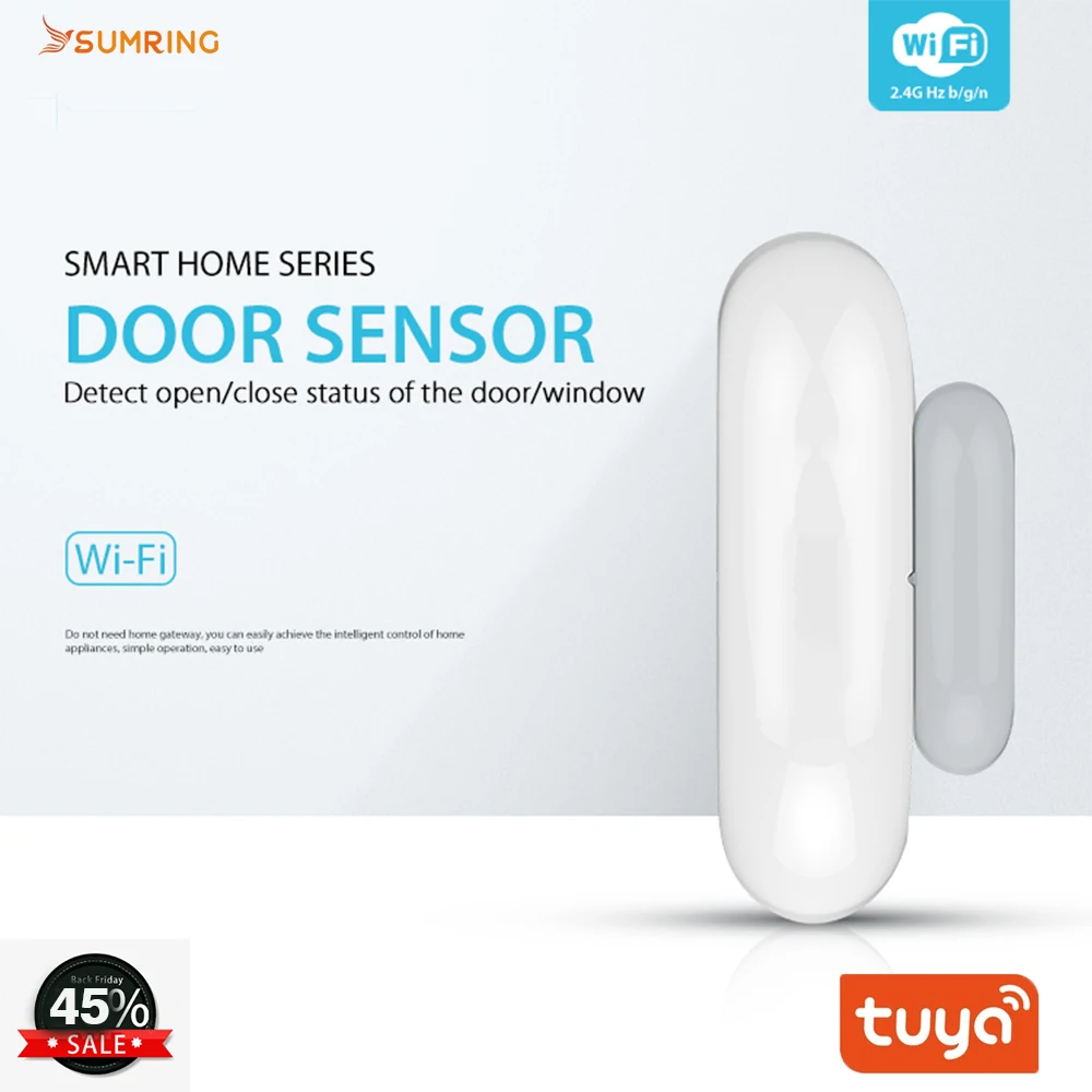 Беспроводной датчик окон и дверей TUYA Smart Life USB-датчик с оповещением поддержка Alexa