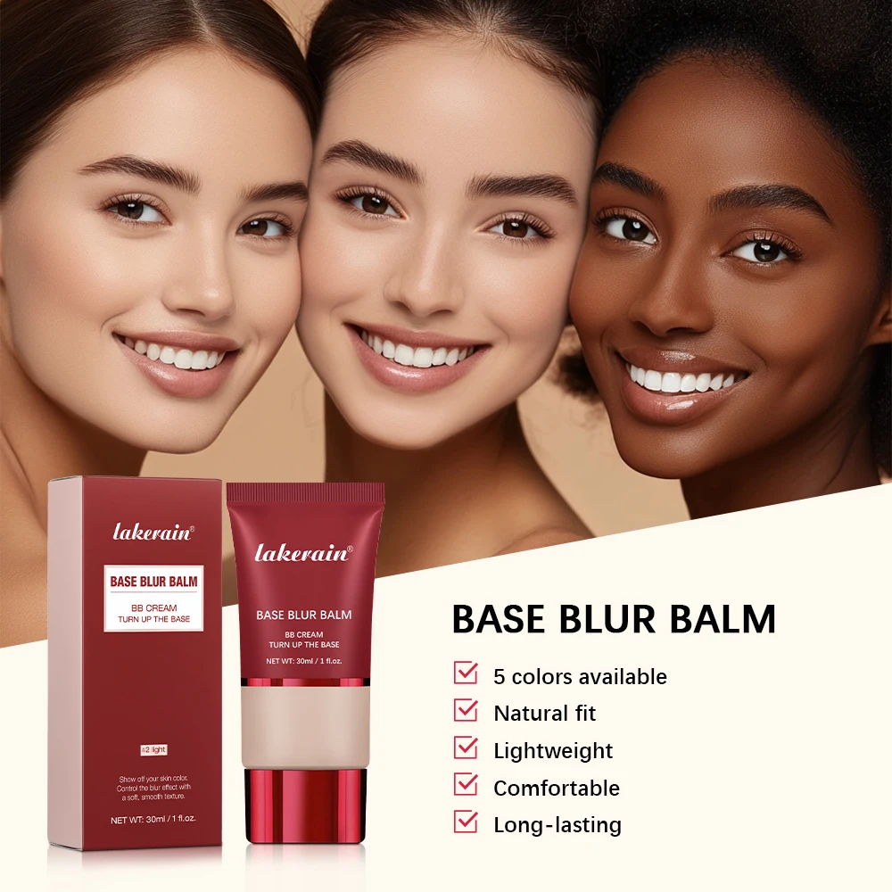 Lakerain Base Blur Balm Long-lasting Natural Fit Lotion Even Skin Tone Present Smooth Texture Face Makeup Base Cosmetics