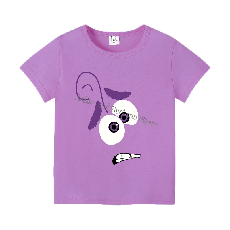 Disney Inside Out New T-shirt for Children Cartoon Clothing Trendy Base Tops Cute Emote Clothes Fashion Sunmer Tee Kids Top Gift 6