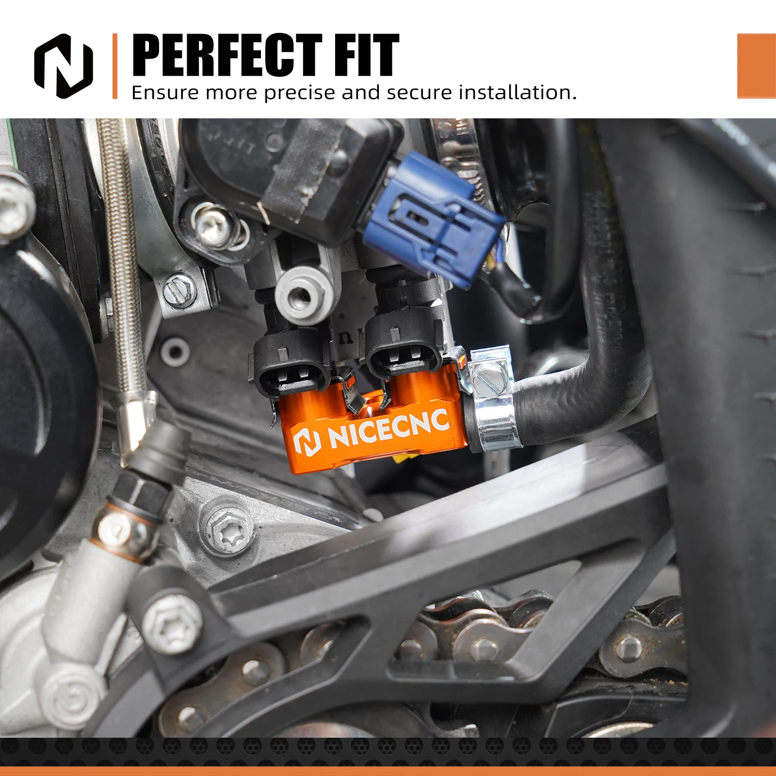 NICECNC Für 2025 2024 KTM EXC 300 250 150 XCW XC SX 125 Husqvarna TE 300 GasGas EC 300 TBi Kraftstoffanschluss High Flow Kraftstoffverteiler-Kit – Detail 7