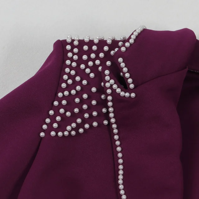 Hope Pearl Splicing Long Sleeve Blazer Pant Set 6