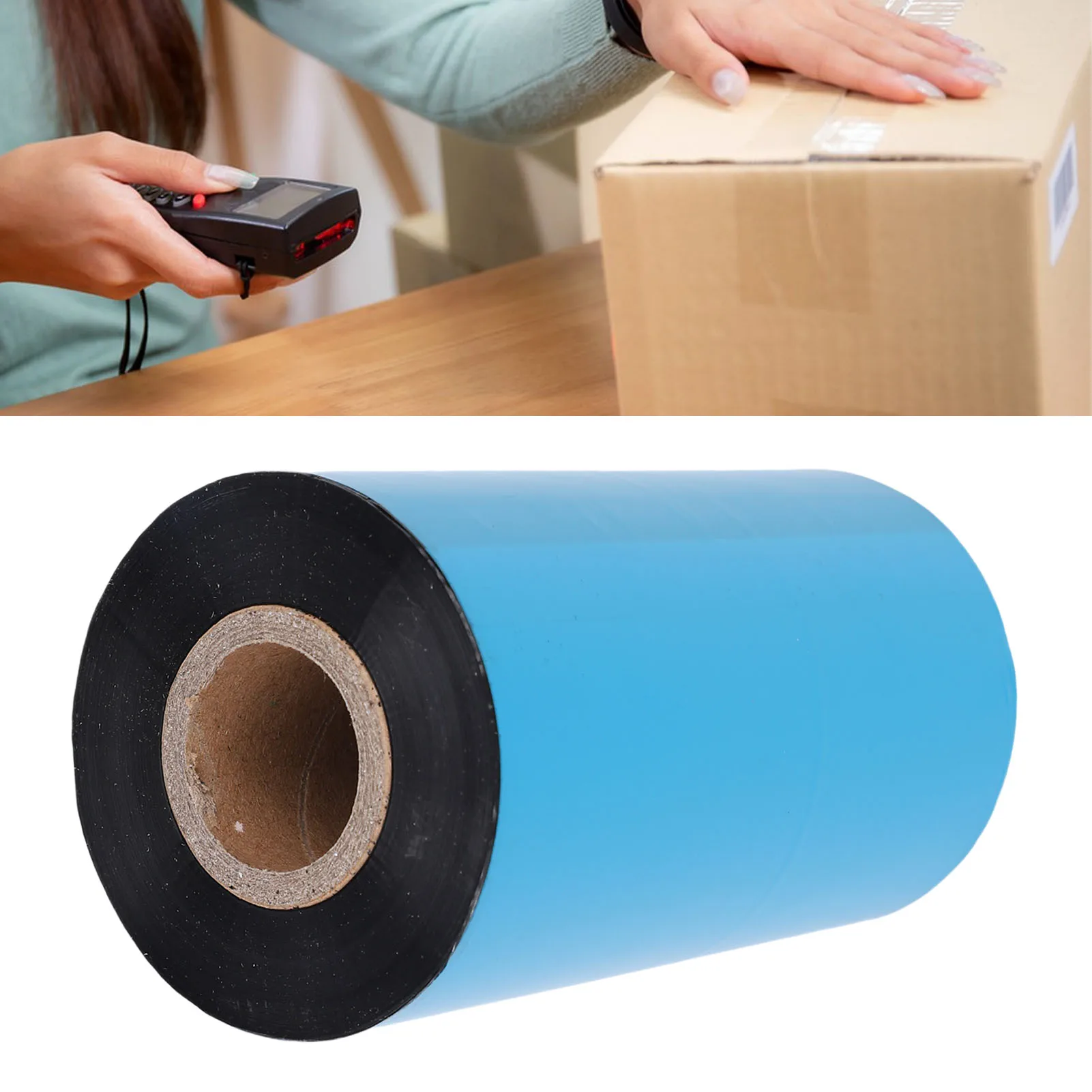 1 Roll Thermal Transfer Ribbon 4.33inx984ft 1in  Resin Enhanced Wax Ribbon for Barcode Label Printers Thermal Printer Ribbon