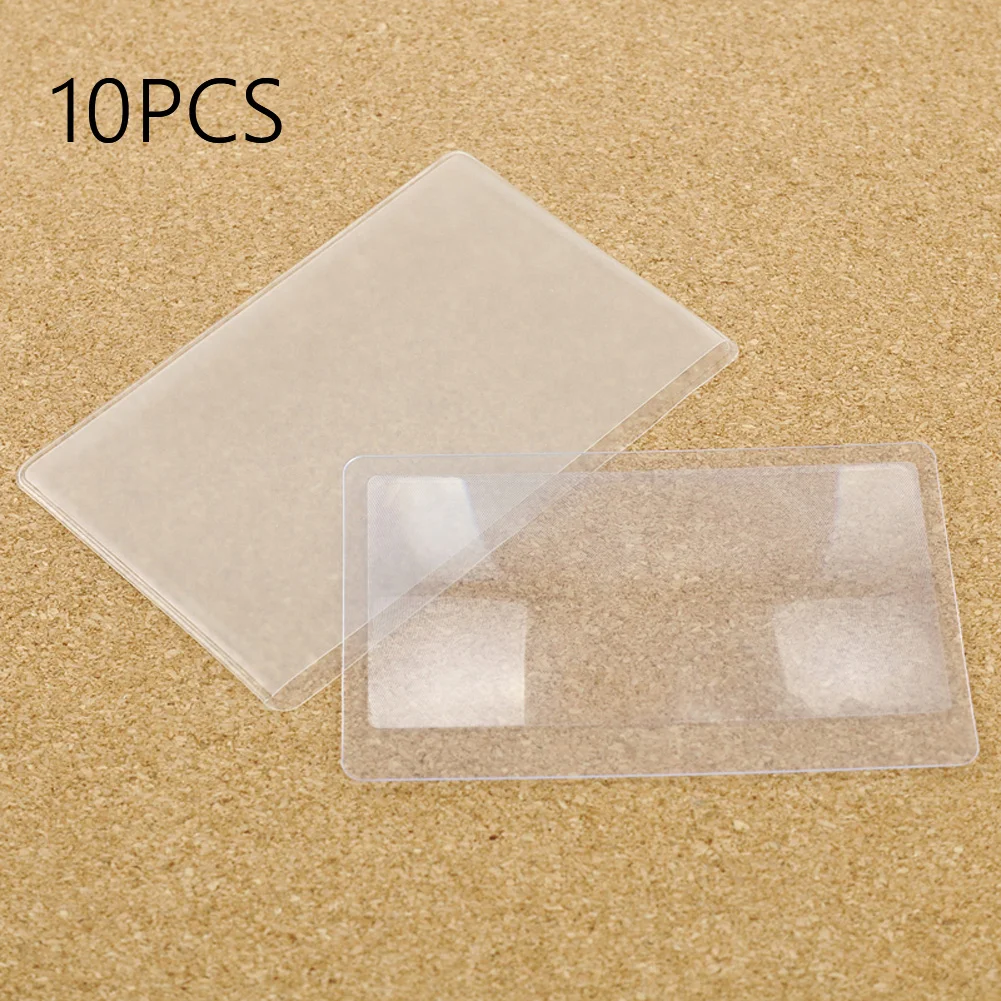 10 PCS Credit Card 3X Magnifier Magnifying Fresnel LENS Ultra-thin Magnifier Loupe