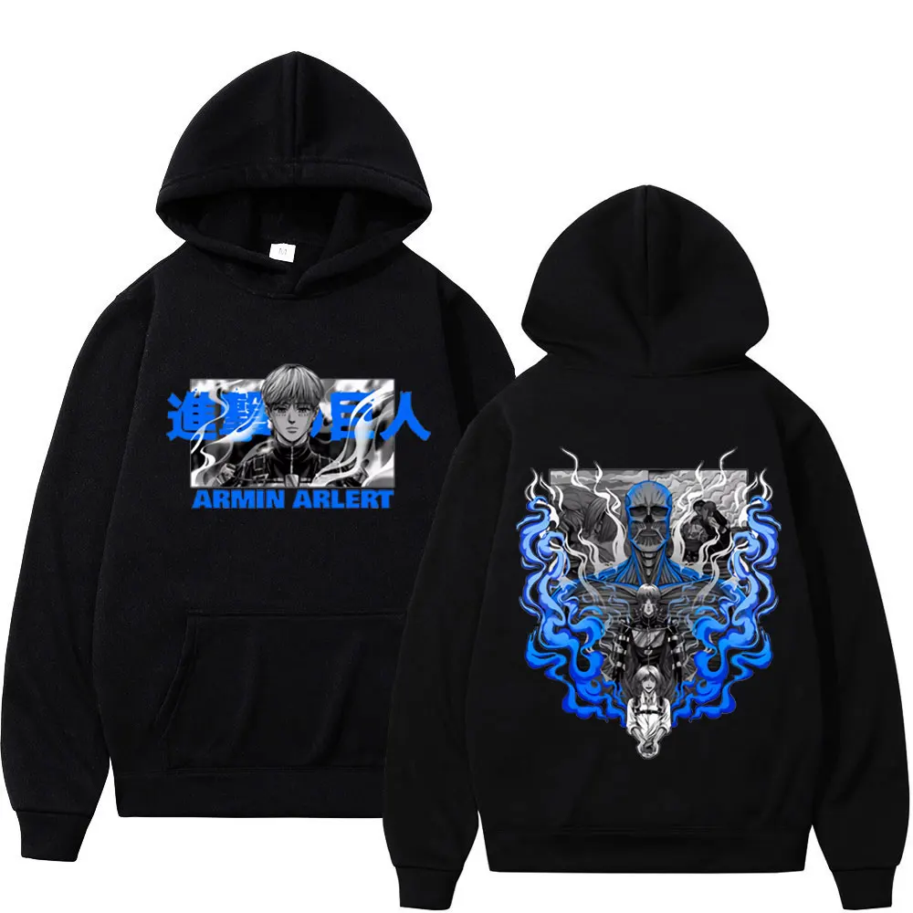 

Japan Anime Attack on Titan Double Sided Graphic Hoodie Men Women Gothic Fashion Sweatshirts Trend Vintage Oversized Pullovers