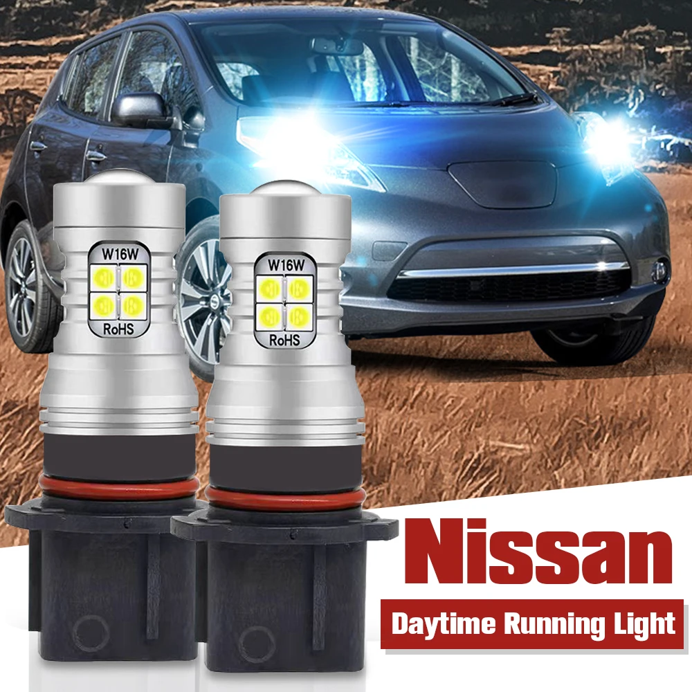 

2pcs LED Daytime Running Light Bulb DRL Lamp P13W Canbus Error Free For Nissan Leaf ZE0 2010 2011 2012 2013 2014 2015 2016