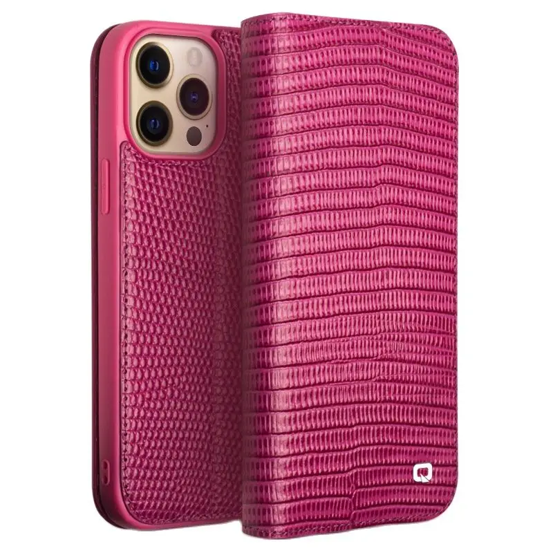 

Crocodile Pattern Cowhide Leather Flip Cover For Iphone 14 13 12 Pro Max Women Gift Card Slot Wallet Pocket Protection Cases