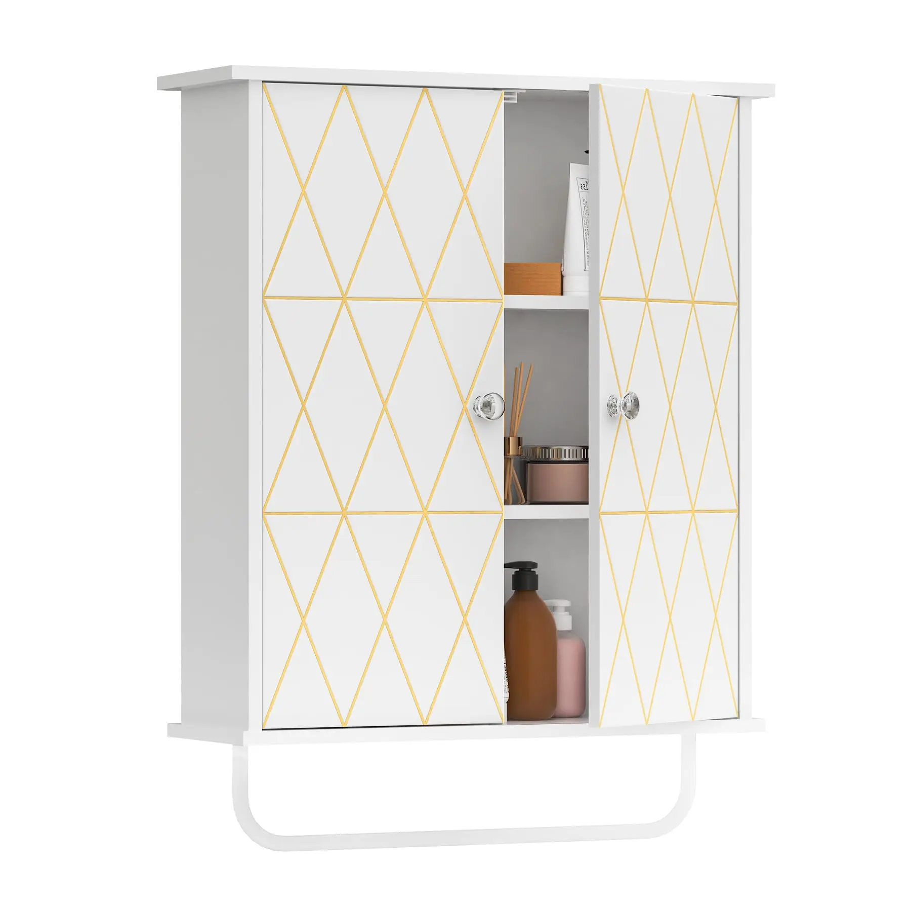 

Bathroom Wall Cabinets, Space Saving Storage Cabinets Above The Toilet, with Adjustable Shelves, Medicine Cabinets,White