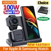 100W 3 in 1 Wireless Charger Stand For Samsung Fold 4 3 S22 Untra Galaxy Watch 5 4 3 Active 2/1 Buds Fast Charging Dock Station