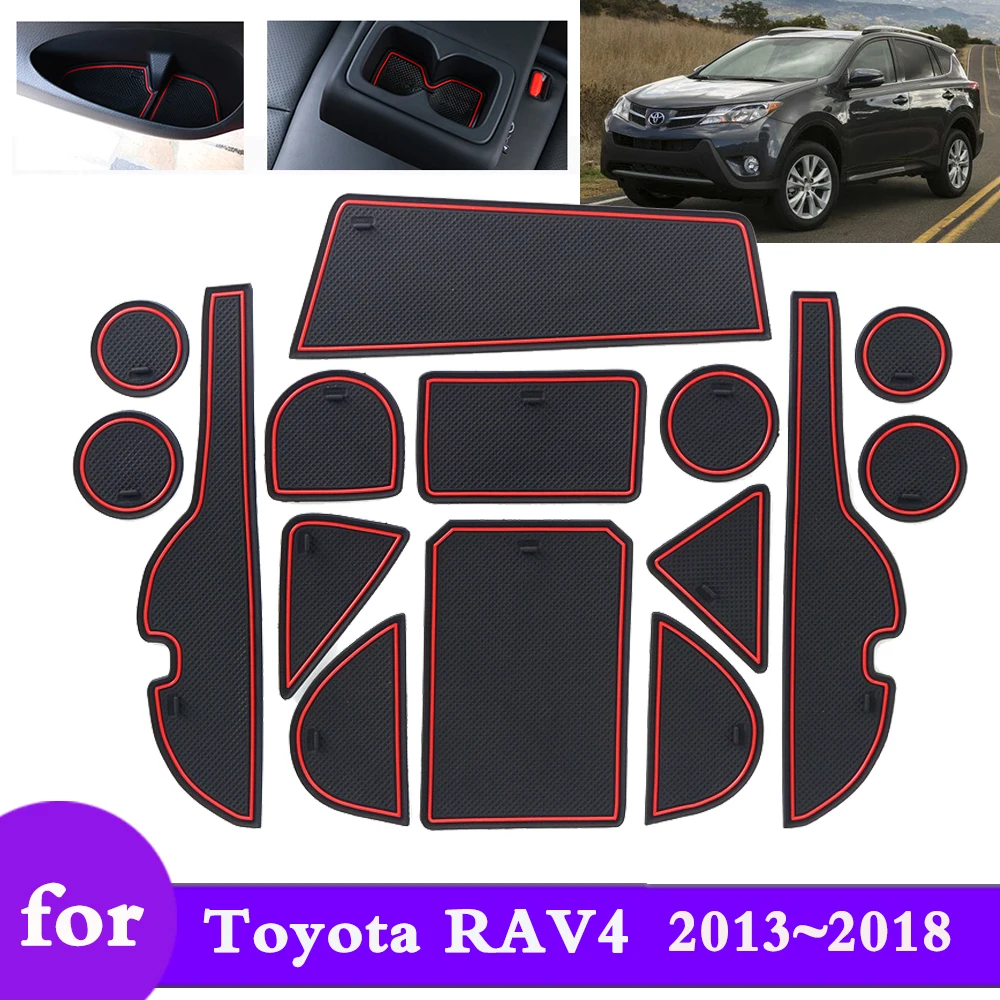 Anti slip Rubber Mat Groove Cup for Toyota RAV4 XA40 20132018 2015