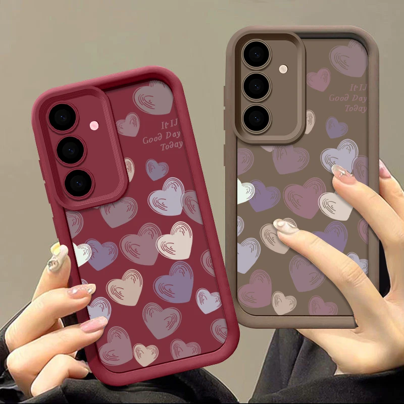 Candy Color Love Hearts Phone Case - Stylish Protective Cover
