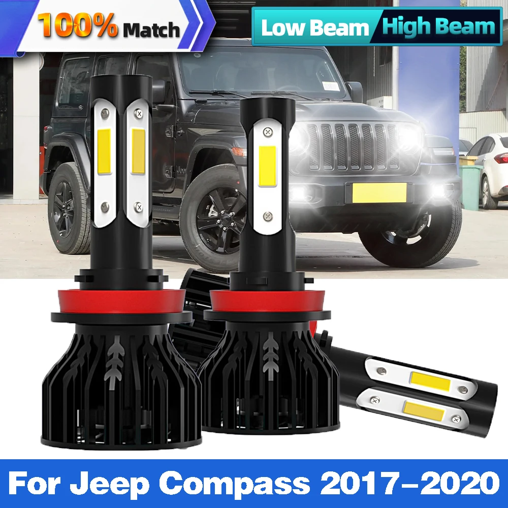 

2PCS Car Lights LED H11 9005 HB3 Canbus Car Lamp 20000LM 6000K White Auto Headlight Bulbs 12V For Jeep Compass 2017-2020