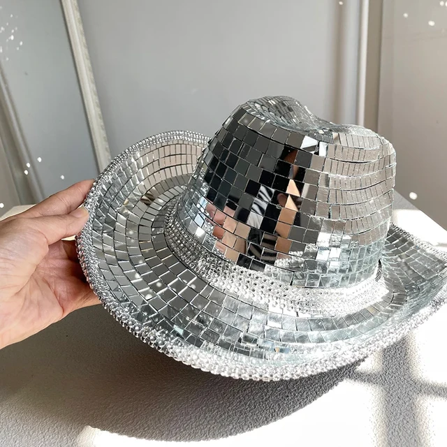 Disco Mosaik Ball Cowboyhut hand gefertigte benutzer definierte  verspiegelte Glas Cowboyhut geeignet für Party Sammeln Show Rave Mode Hut -  AliExpress