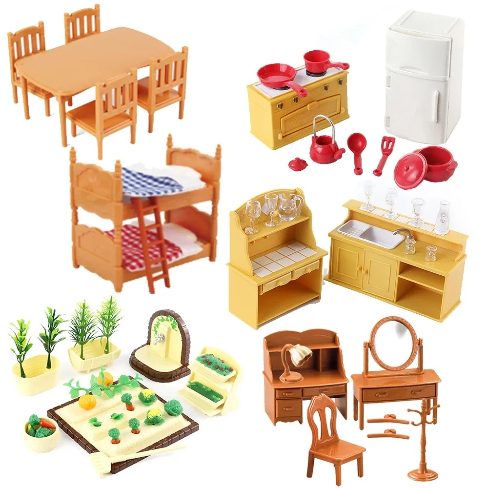 Miniature Dollhouse Furniture 1/12 Forest Animal Family Dollhouse Kit Accessories For Dolls