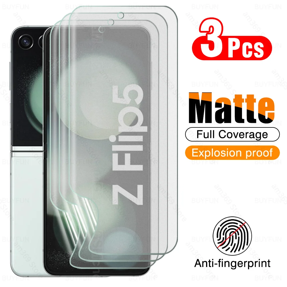 

3Pcs For Samsung Galaxy Z Flip5 5G Matte Hydrogel Film Sumsung Flip 5 ZFlip5 ZFlip 5 6.7inch Frosted Screen Protector Not Glass