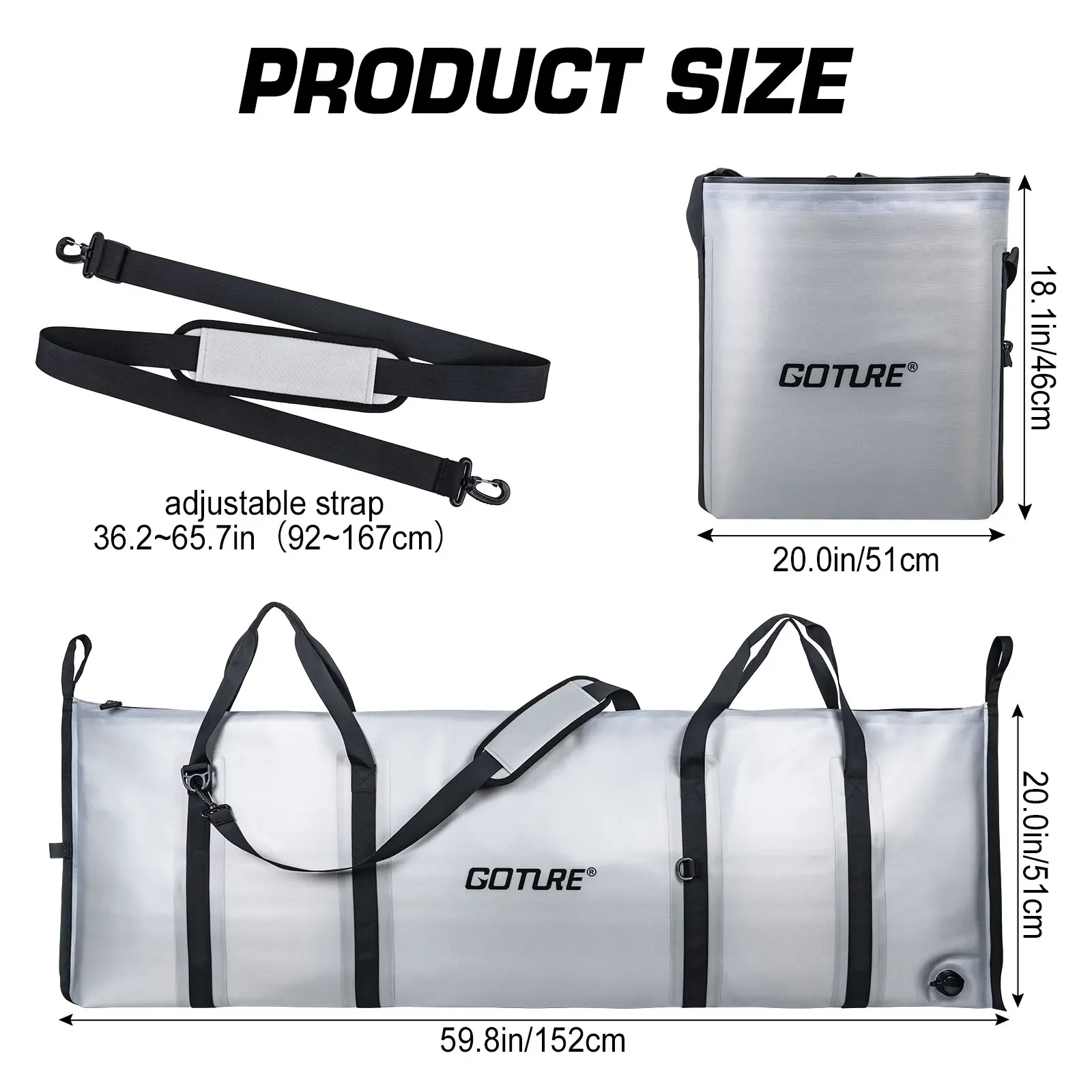 Sac isotherme Goture pour poissons de mer - Conservation fraîcheur 72h étanche et pliable