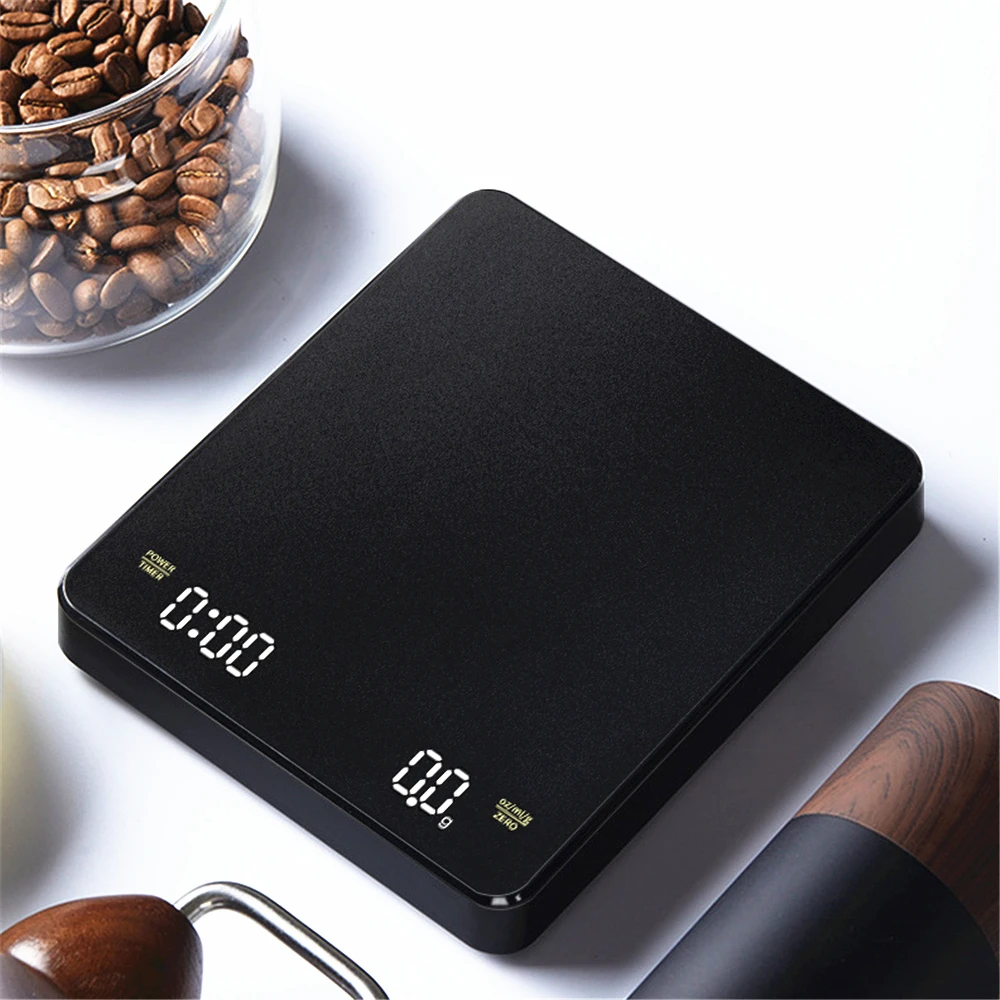 Electronic Coffee Scale Portable Smart Waterproof Kitchen Scale W/ Timer USB