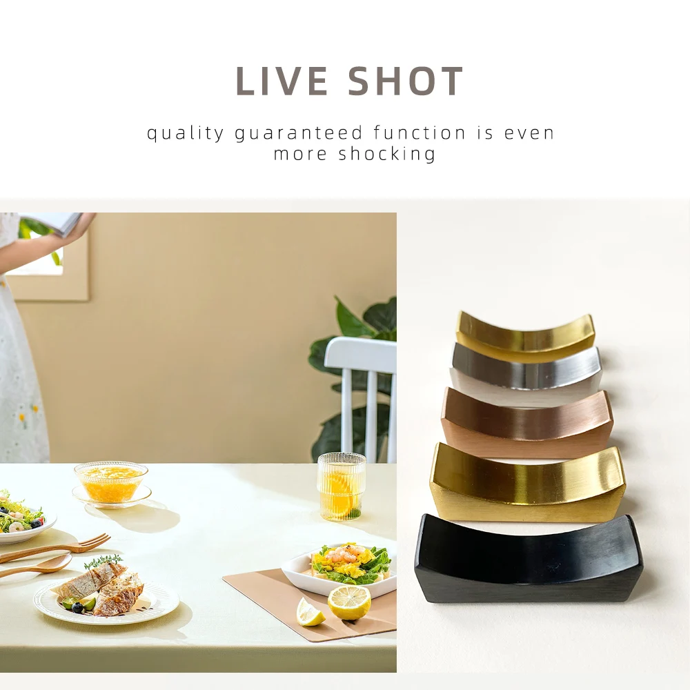 Description Picture 6 of item5 Colors Folks Knives Holder Set Kitchen Gadget Alloy Material Chopsticks Holder Table ware Rest Dinner Decoration Accessory