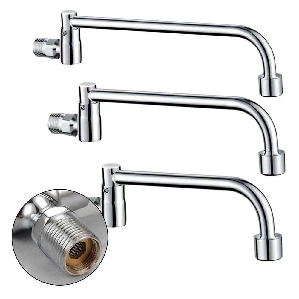 

1pc G1/2 Brass Semi-automatic Swing Faucet Restaurant Hotel Kitchen Stove Faucet Single Cold Wall Style Tap Home Improvement