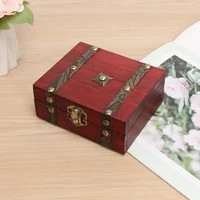 Retro Storage Box Jewelry Wood Wooden Lock Catch Organizers Vintage Gifts Container Sundries Organizer Storages Boxes 1