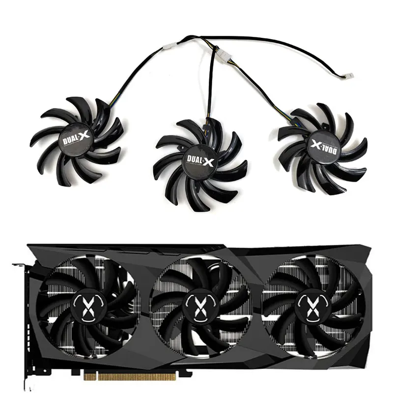 Nuovo Fai Da Te 3 Pz 85Mm Fdc10H12S9-C 4Pin Radeon Rx 6700 Xt Gpu Ventola Per Xfx Speedster Swft 309 Radeon Rx 6700 Xt 12Go Ventole Di Raffreddamento