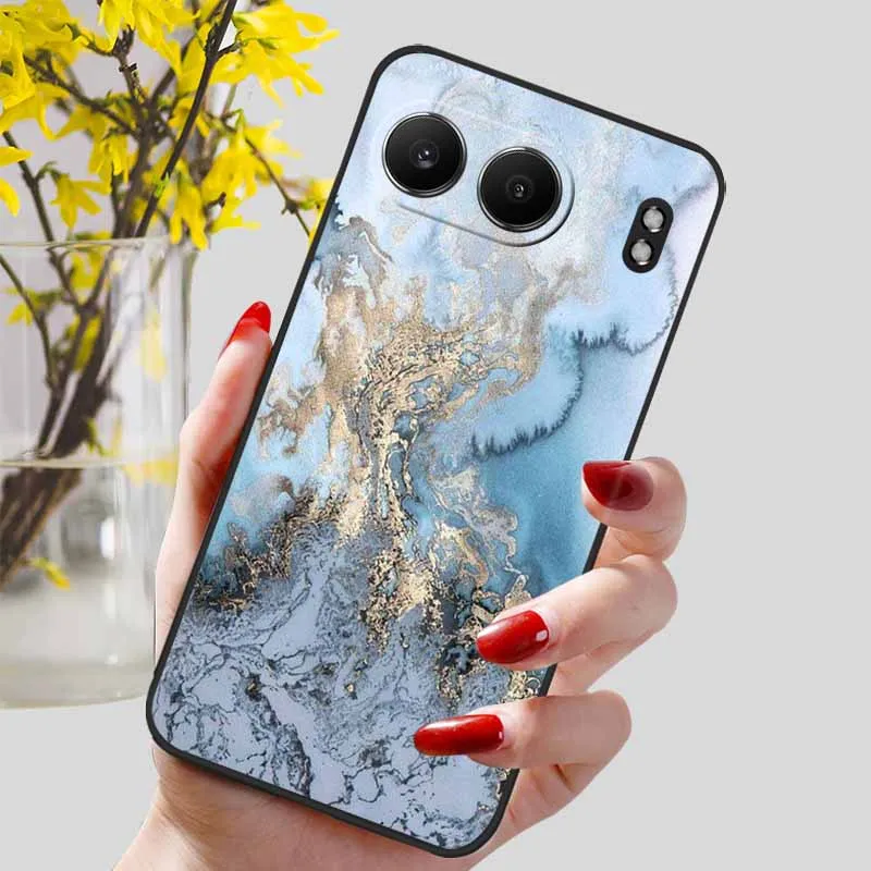 Elegant Black Marble TPU Soft Phone Cover - Fashionable Silicon Back Protector