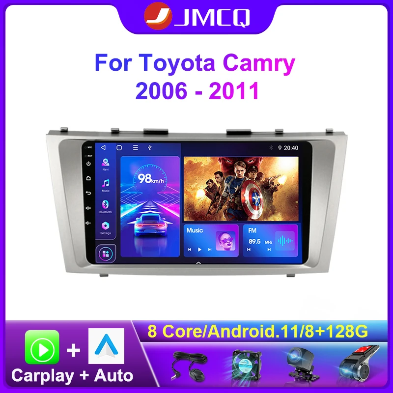 Автомагнитола JMCQ 2DIN Android 11 мультимедийный видеоплеер для Toyota Camry 7 XV 40 50 2006-2011 GPS |