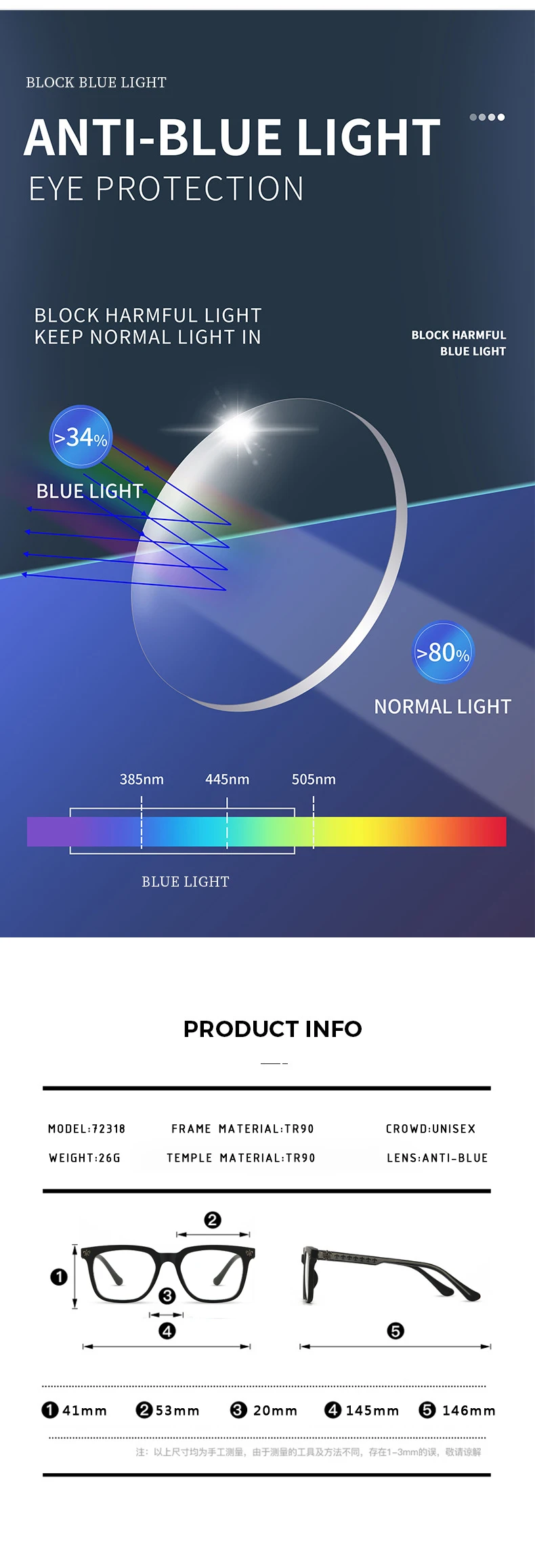 Reading Glasses Men - KANSEPT Rectangle Eyewear with Blue Light Lenses & Anti-Reflective Coating