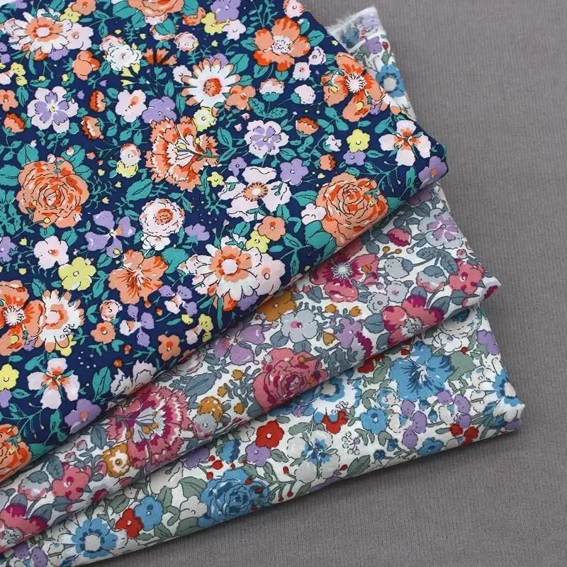 

150*145cm Poplin Cotton Floral Fabric Bohemian Cloth Used for Dresses Clothes Sewing DIY Handmade Material By Meter