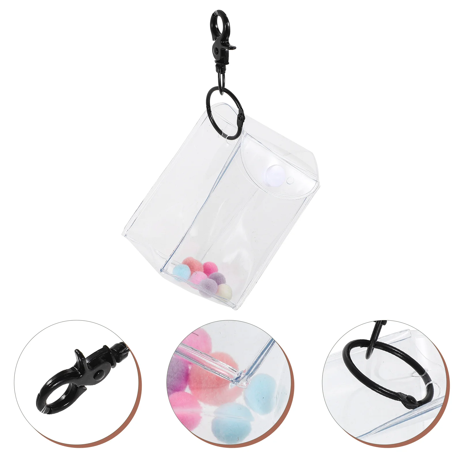 

Clear Storage Bag Mini Carrying Bag Keychain Mini Display Storage Case Hanging Bag