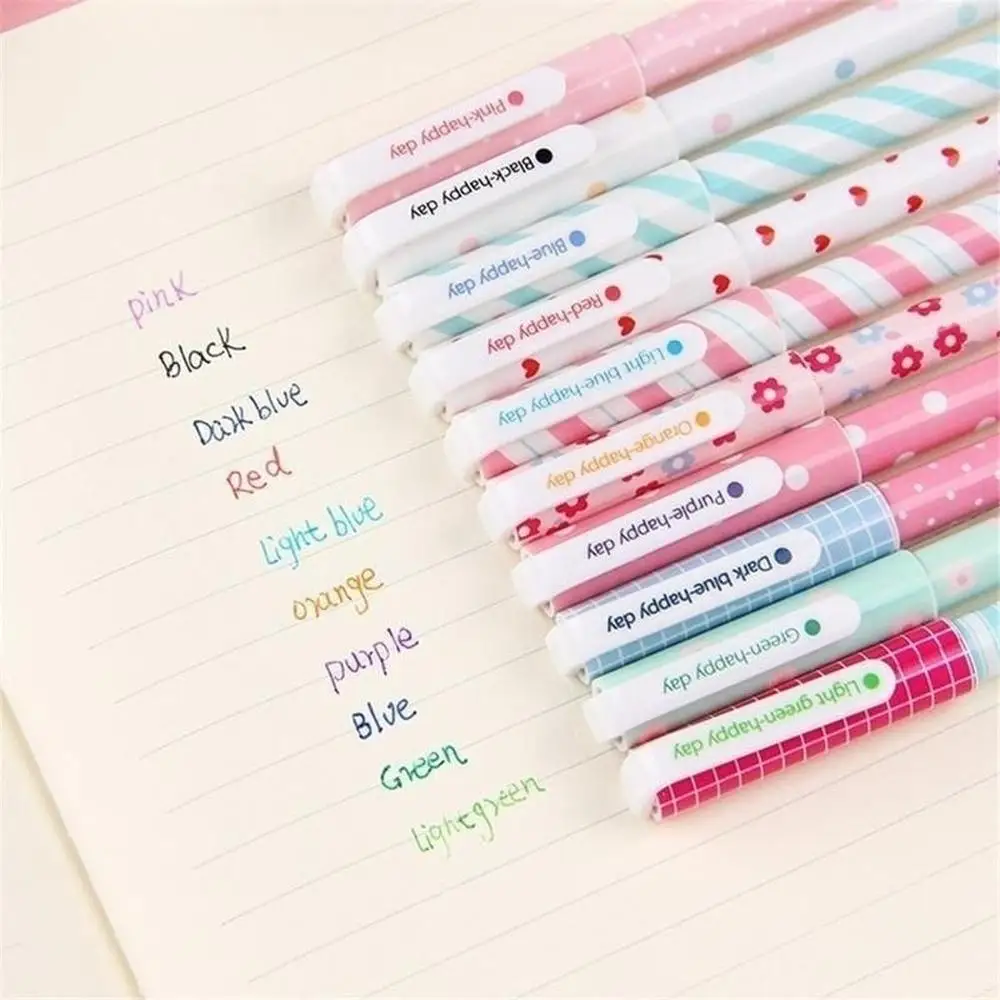 10 Stück/Set Bunte 0,38 mm Gel-Stift Blume Tier Sternenstern Süße Flora Farbige Gel-Stift niedliche Stifte für Schule Stationär – Detail 6
