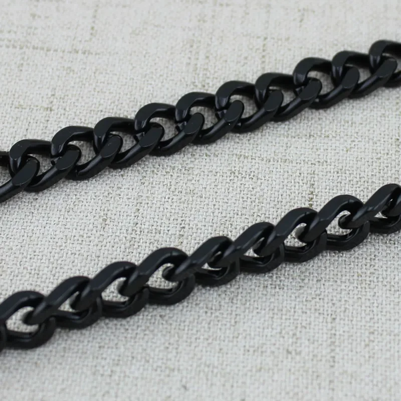 1-5pcs 8.5mm Wide Dark Black Metal Chain for Bags Purse Buckles for Handbags Wallet Shoulder Strap Adjusted Webbing  Accessories