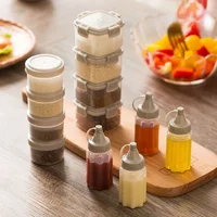 4pcs Plastic Sauce Squeeze Bottle Mini Seasoning Box Salad Dressing Containers Outdoor Portable Barbecue Spice Jar Kitchen Tool 1