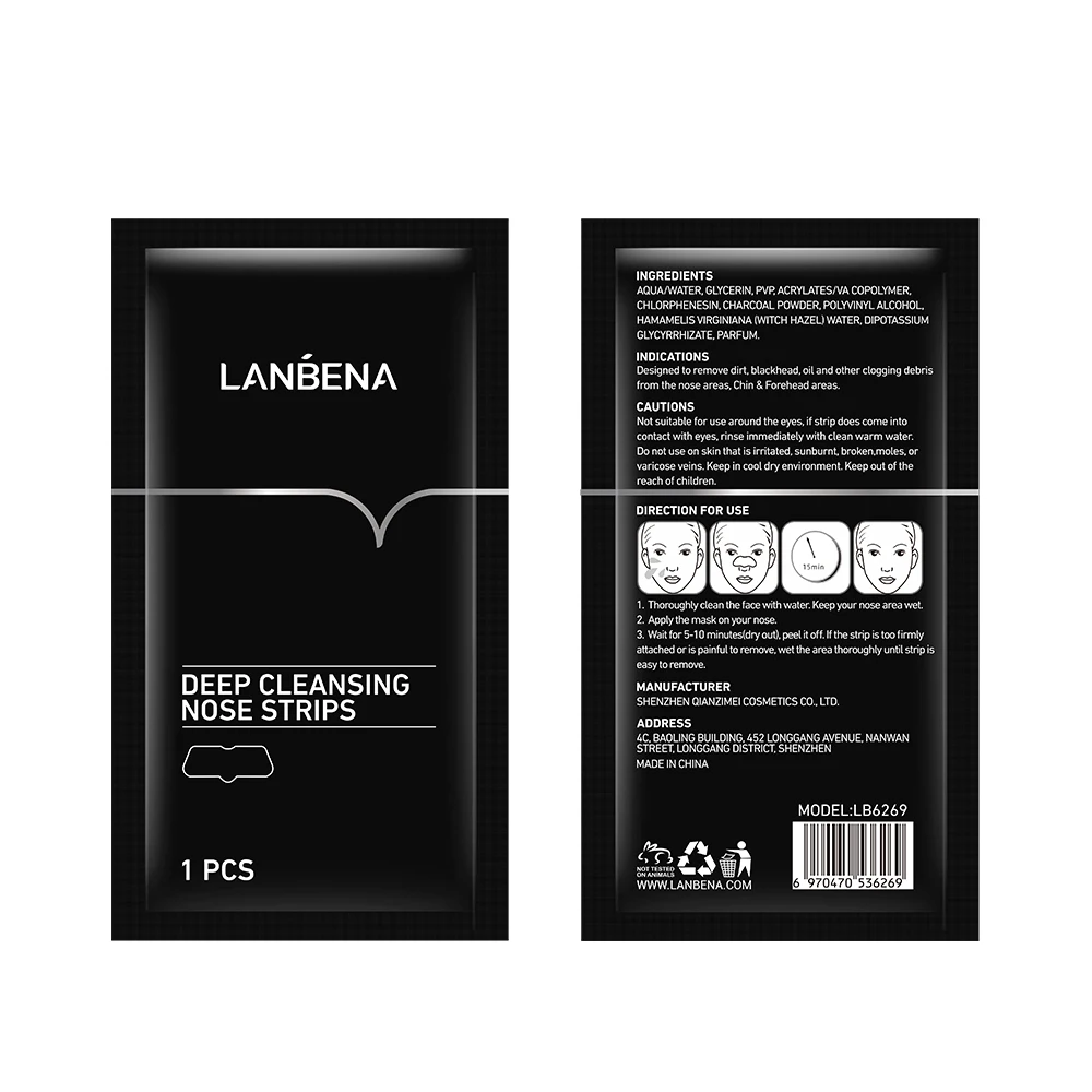 LANBENA 1Pcs Deep Cleansing Nose Strips Blackhead Remover Strips Purify Skin Nose Peel Off Mask