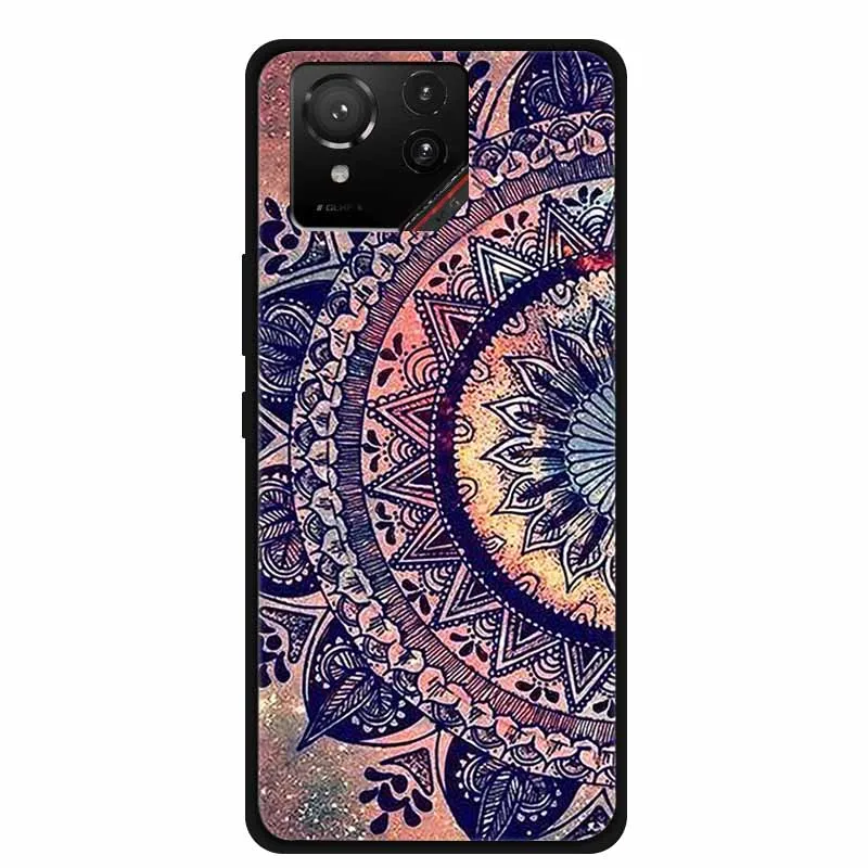Cartoon Printed Soft Black Silicone Phone Case