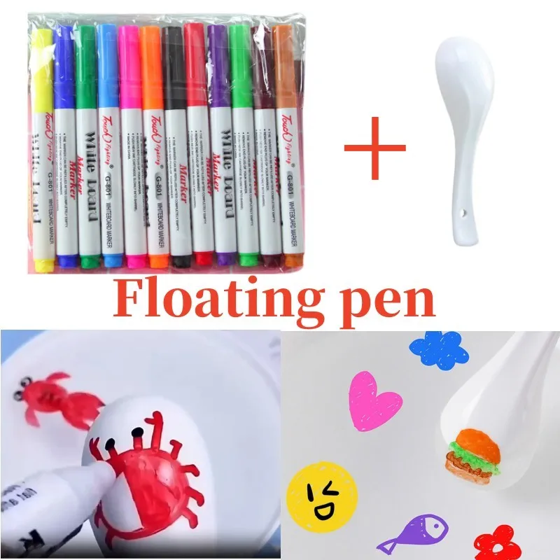Magical Water Painting Pen Colorful Mark Pen Markers Floating Ink Doodle Water Pens for Children Early Education Home Supply