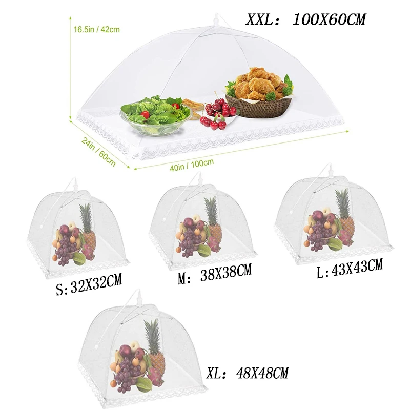 Food Cover Food Covers Mesh Supplies Foldable Kitchen Anti Fly Mosquito Food Cover Picnic Protect Vegetable Fruit Breathable Cover Kitchen