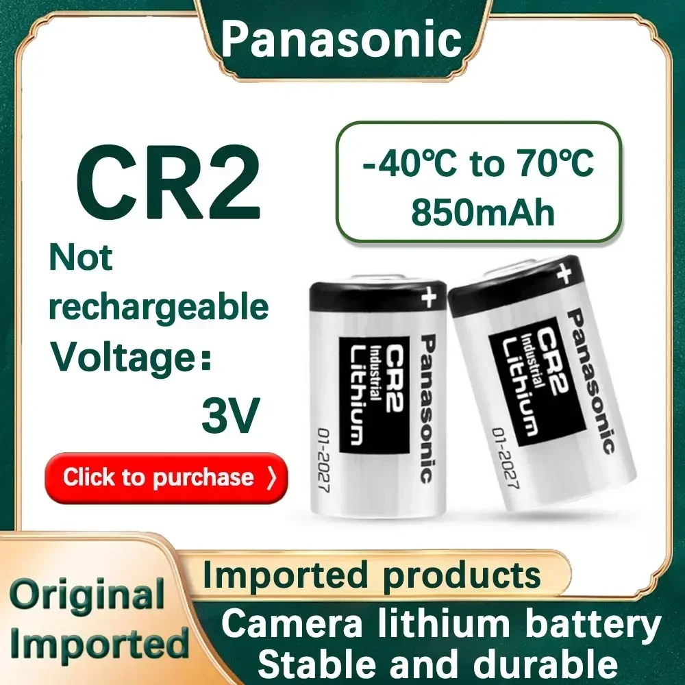 Disposable Battery 1PCS Panasonic CR2 CR15H270Rangefinder 3V Lithium Manganese Battery Polaroid mini 25 Camera Printer Disc Brake Lock GPS Security