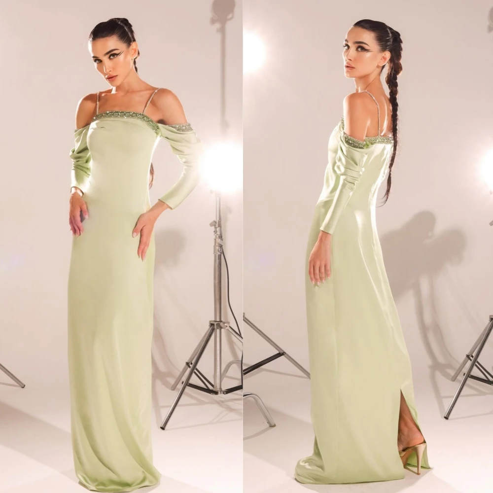 Prom Dress Saudi Arabia Satin Beading Homecoming A-line Off-the-shoulder Bespoke Occasion Gown Long Dresses eeqasn simple tulle short prom dresses off the shoulder formal party gowns fitted bones women saudi arabia homecoming dress