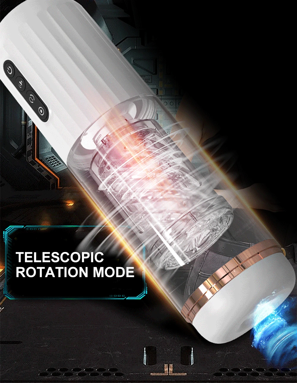 Masturbatore Rotante Succhiante per Uomo Automatico Telescopico Reale l Orale Glande Trainer Massaggio Maschio M Ora Gans ae_voghion.com