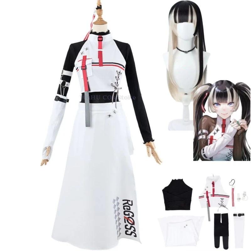 

Anime Virtual YouTuber Juufuutei Raden Cosplay Costume Hololive DEV_IS ReGLOSS Juufuutei Raden Wig Top Skirt Woman Carnival Suit