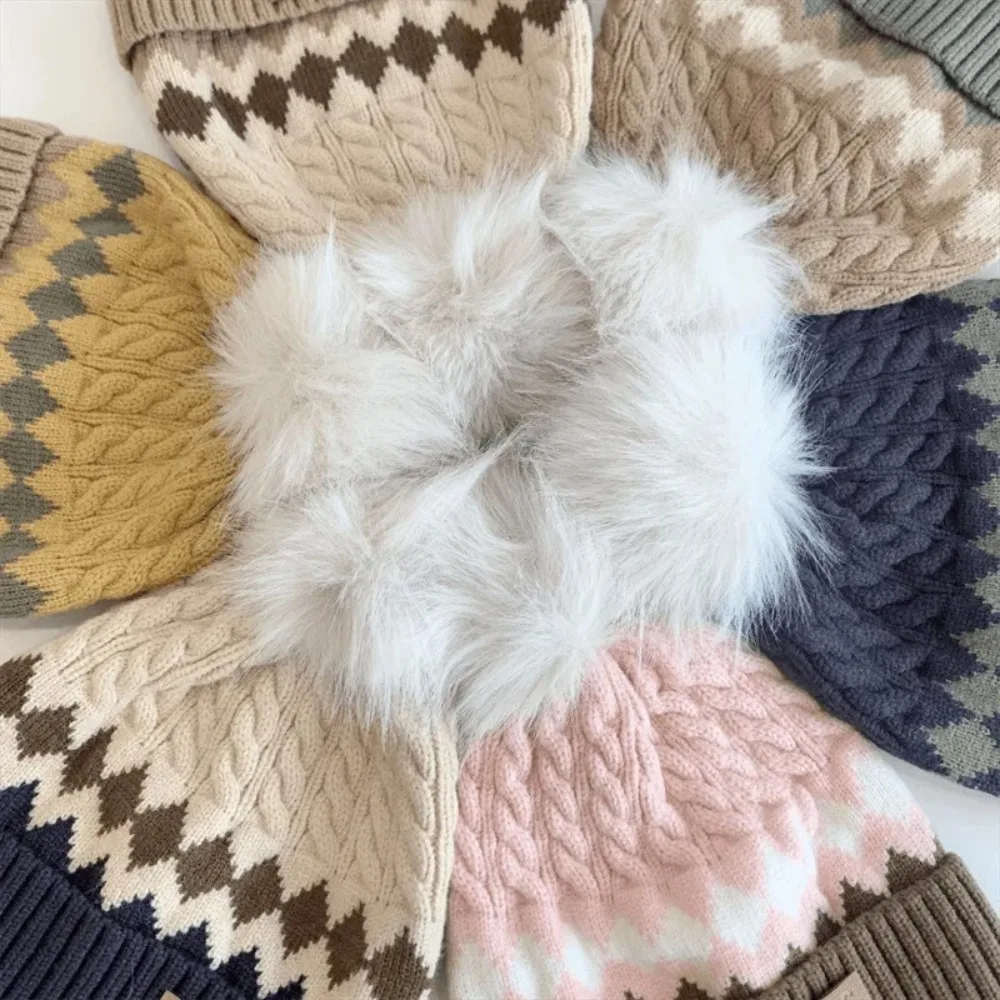 New 2-5 Year Knitted Hat Warm Thicken Earmuffs Cap Windproof Knitted Woolen Hat Autumn Winter