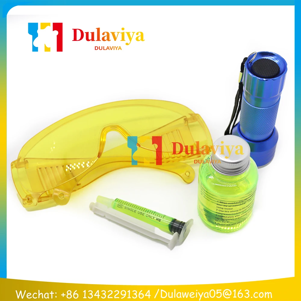 Auto Air Conditioning System Repair Tool Fluorescent Leak Detection Tool R134a Refrigerant Gas AC Leak Test Detector UV Dye OIL
