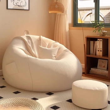 Sbuffi per sedili Soggiorno Divano Mobili Poltrona a sacco Divano singolo Materiale in puro cotone e lino Wohnzimmersofa Sicuro e inodore 1