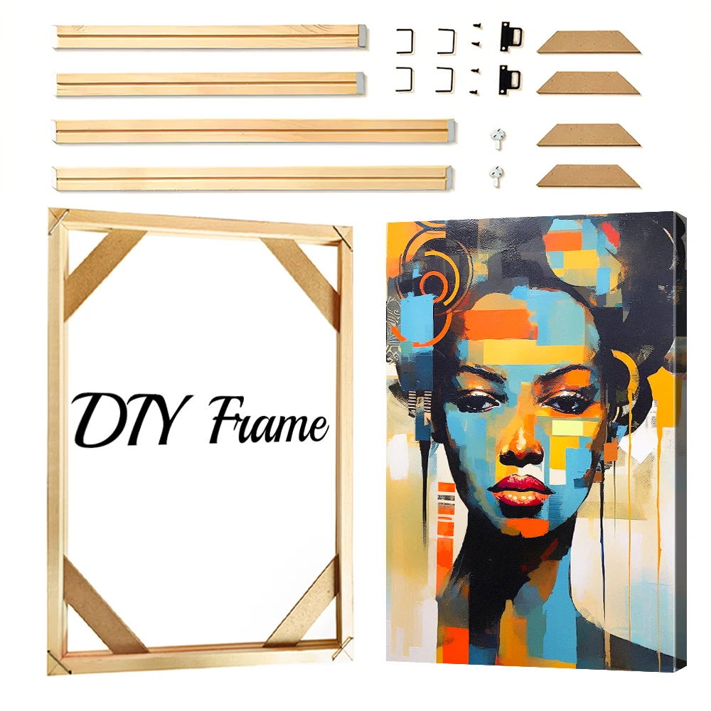 1 Pc Customized Photos on Canvas with DIY Wood Frame or frameless poster,Personalized Custom Photos for Your Lover,family,friend 3