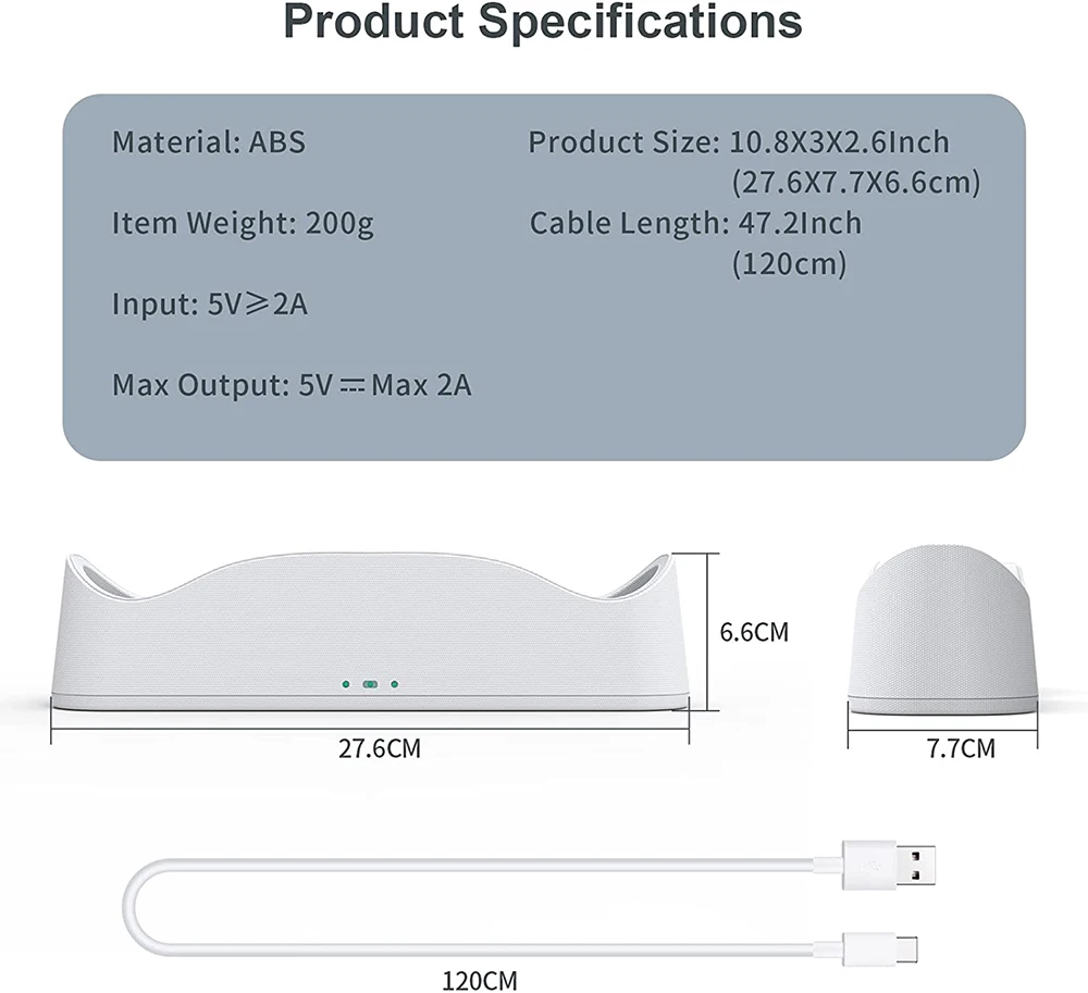 BEO Station de charge, compatible pour casque Meta Quest 2, support de  charge avec lumière LED, support mural de bureau pour casque et contrôleur,  avec connecteur USB-C, accessoires Oculus Quest 2