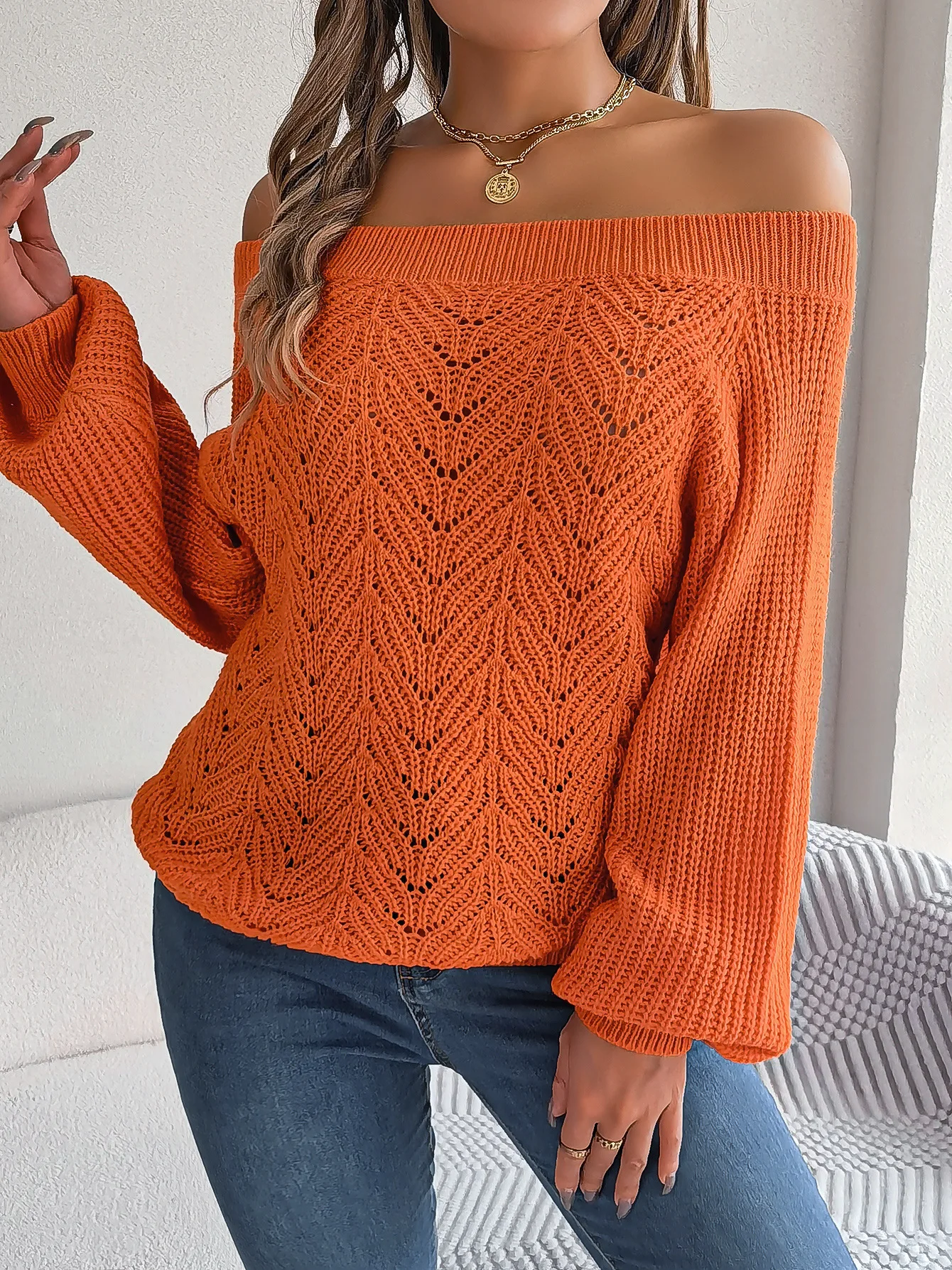 Women Casual Off Shoulder Sweater