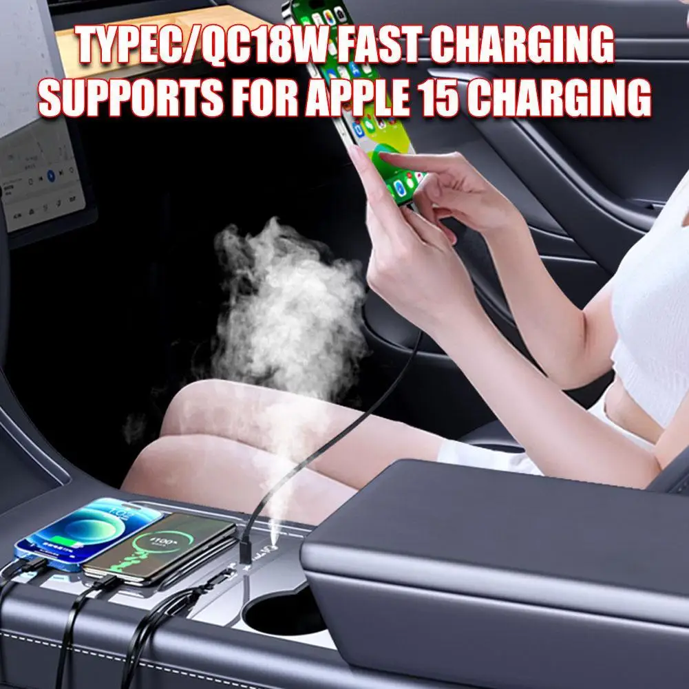 

3 In1 Fast Charge Car Fragrance Storage Lighting For Tesla Y Aromatherapy Dock Intelligent Docking Station Car Accessory