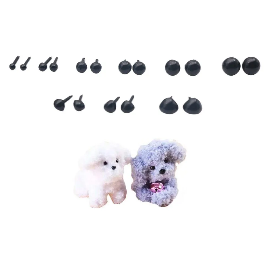 200pcs 3/4/5/6/7/8MM Safety Plastic Eyes Eyeballs Nose Needle Felting DIY Crafts Bear Toy Animal Doll Making Accessories