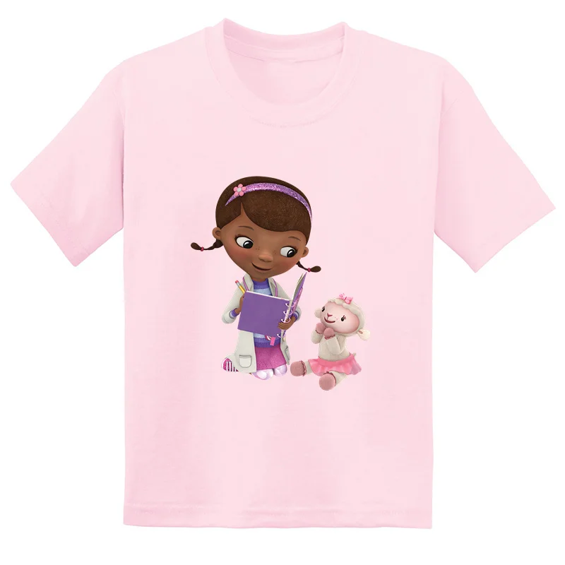 

Doc McStuffins Clinic Cartoon Cute Girls T Shirt Funny Kids Clothes Summer Casual Baby Boys Tees Short Sleeve Children T-Shirts